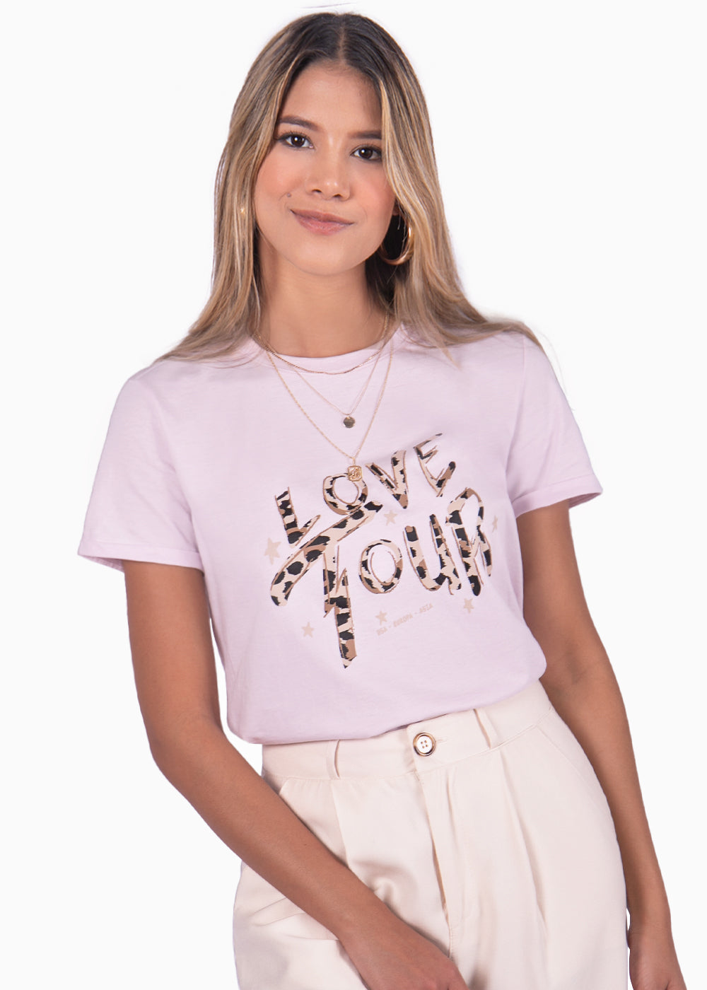 Camiseta con Estampado "love tour" Animal Print | Colombia