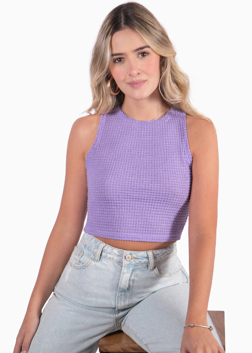 Crop Top Alto sin Mangas | Flashy Colombia