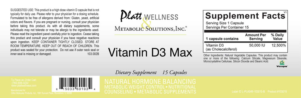 Vitamin D3 Max 50000 Units Per Capsule
