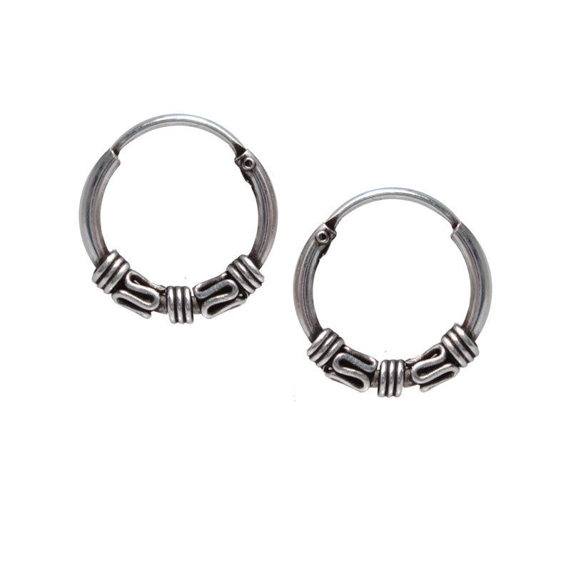 Silver Bali Hoop Earrings – Arka