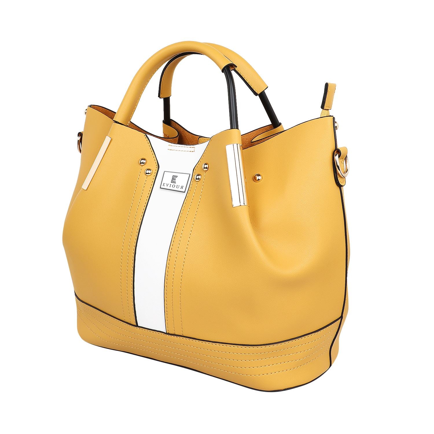 yellow leather satchel