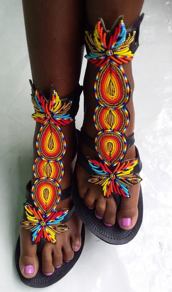 maasai beaded sandals