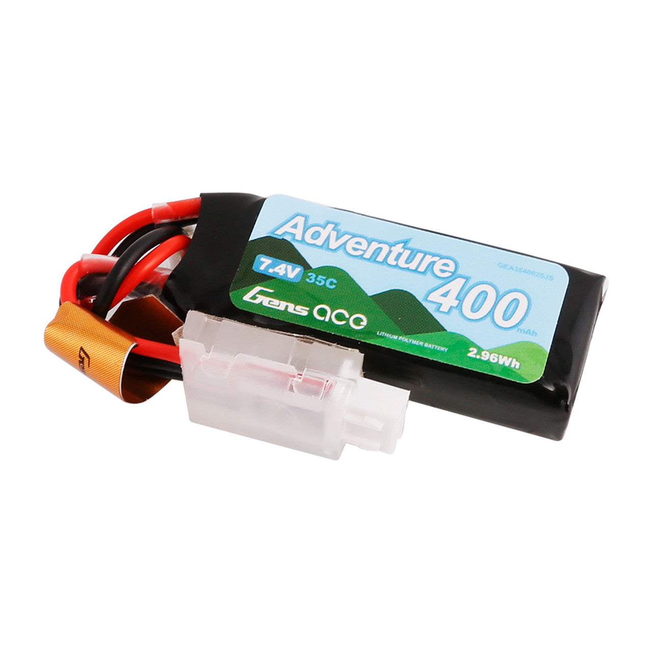 Gens Ace 400mah 35C 2S 7.4V LiPo RC Soft Pack Battery with JST