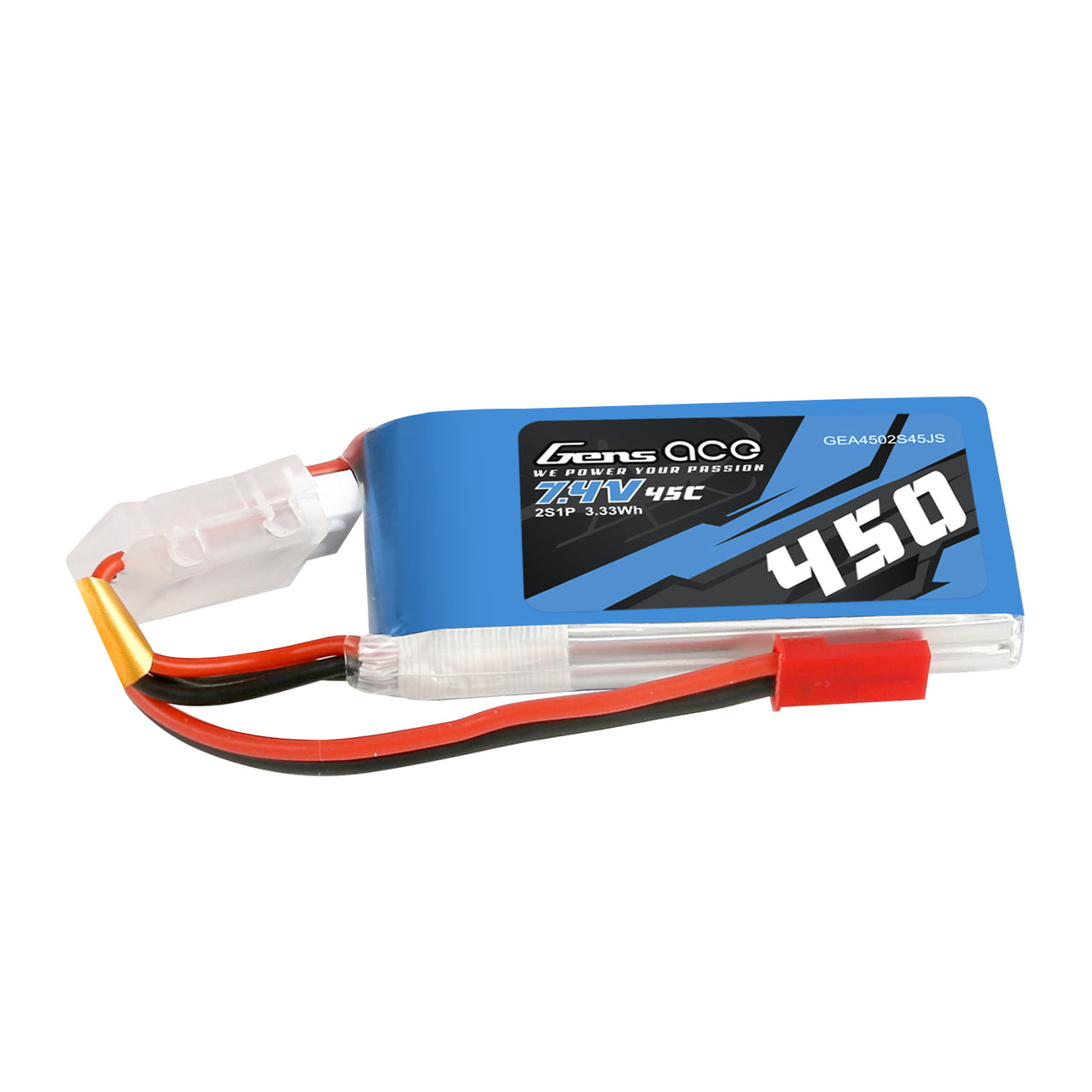 Gens Ace 400mah 35C 2S 7.4V LiPo RC Soft Pack Battery with JST