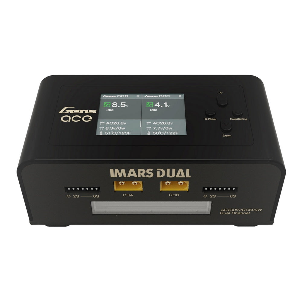 Gens Ace IMARS DUAL Black Smart Charger AC200W DC600W