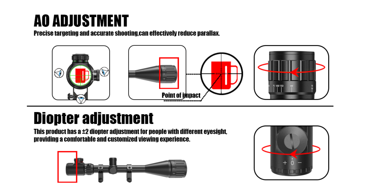 24x50 AO Rifle Scope