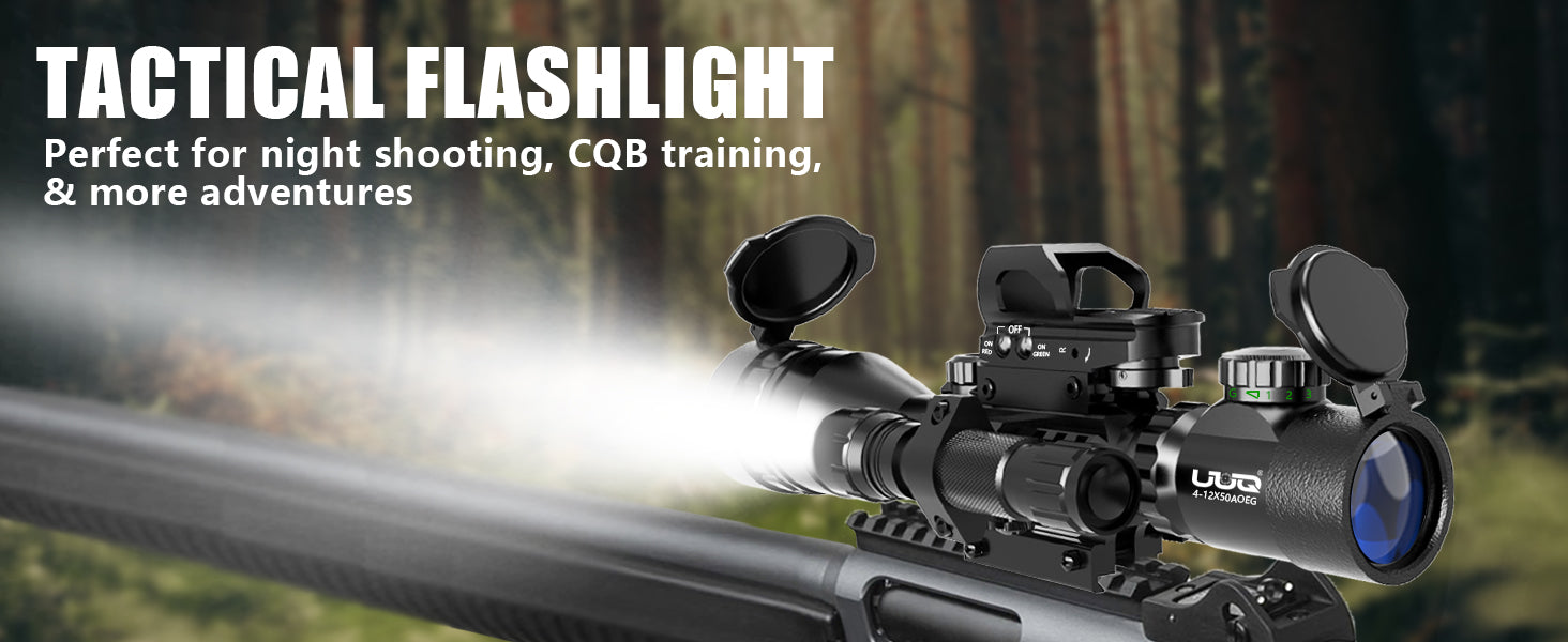  Rifle Scope with Holographic Reflex Red Dot Sight,Green Laser,Flashlight