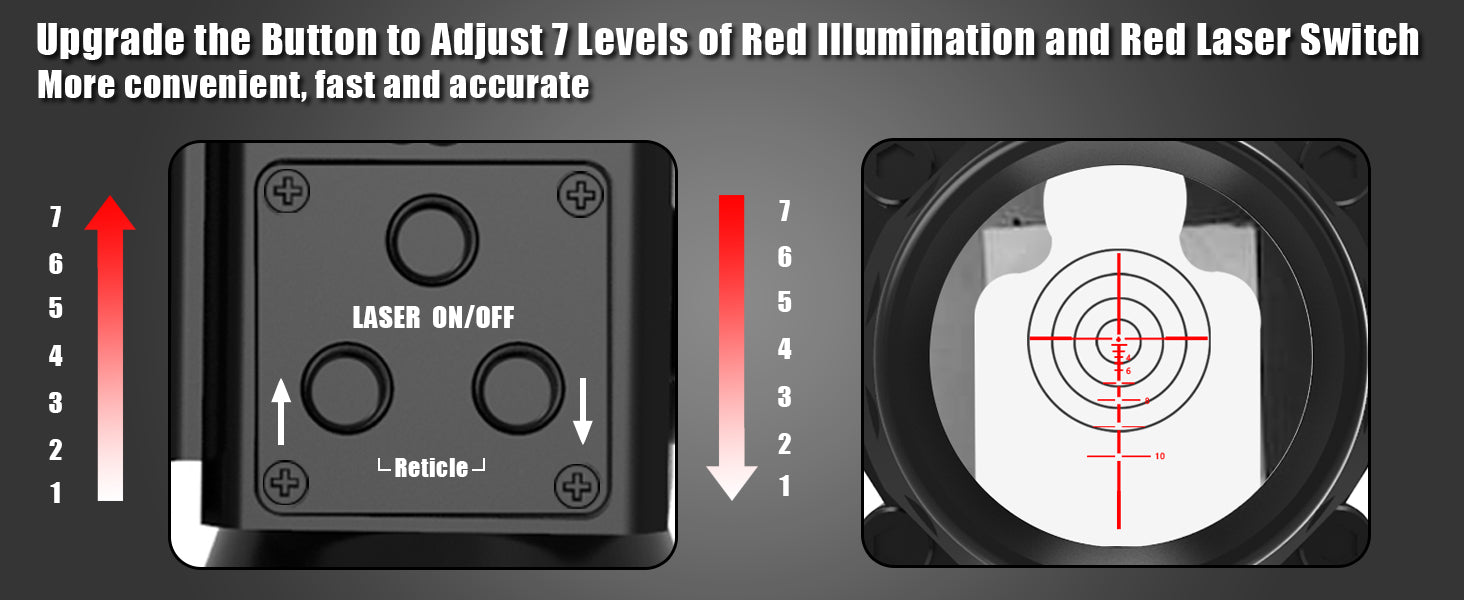 Prism Rifle Scope with Red Laser and Illuminated Reticle