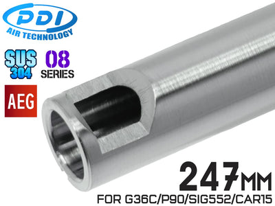 PDI 08シリーズ AEG 超精密 ステンレスインナーバレル(6.08±0.002) 247mm マルイ G36C/P90/SIG552/CAR15