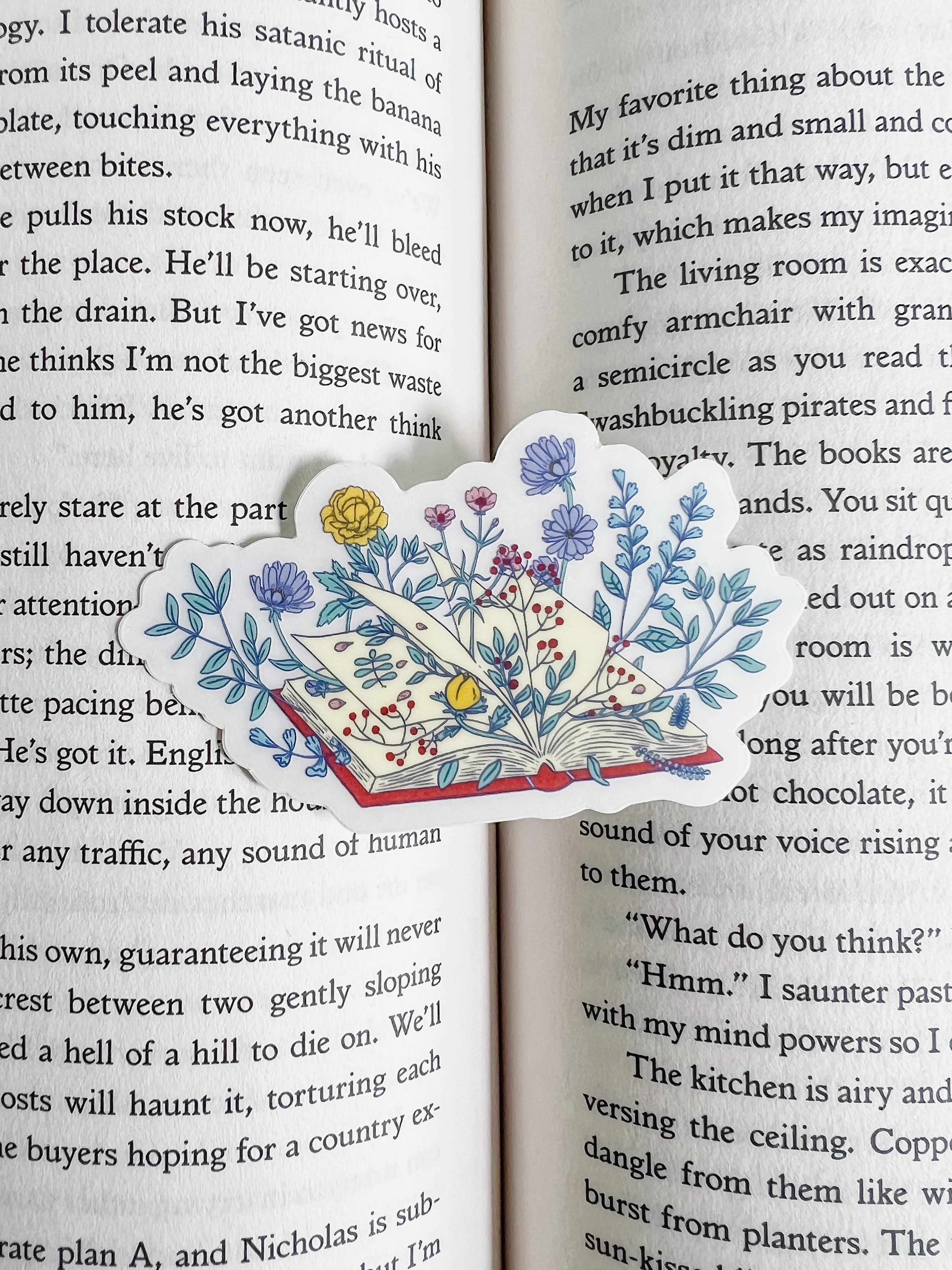 Floral Book Sticker