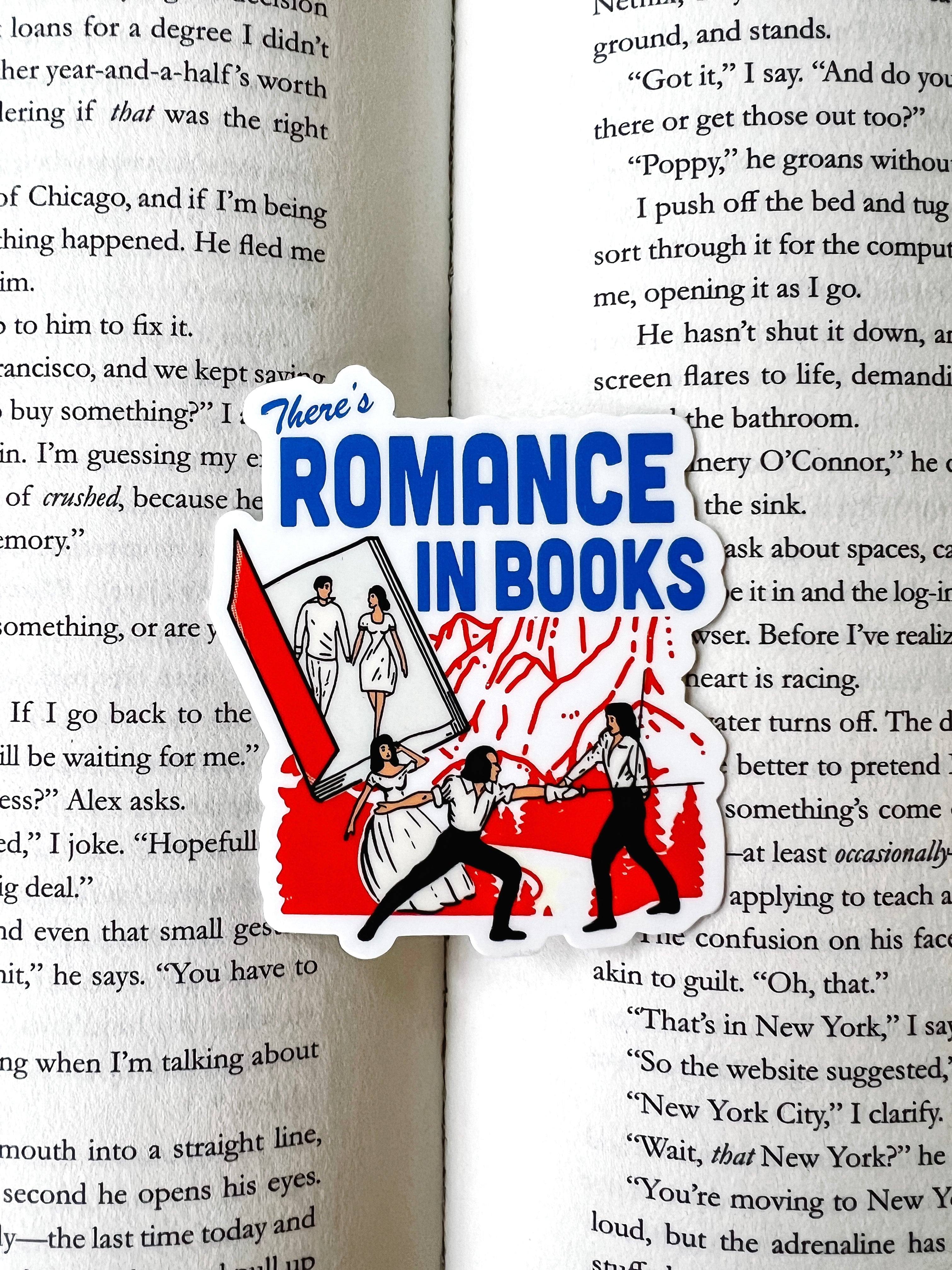 There's Romance in Books Sticker