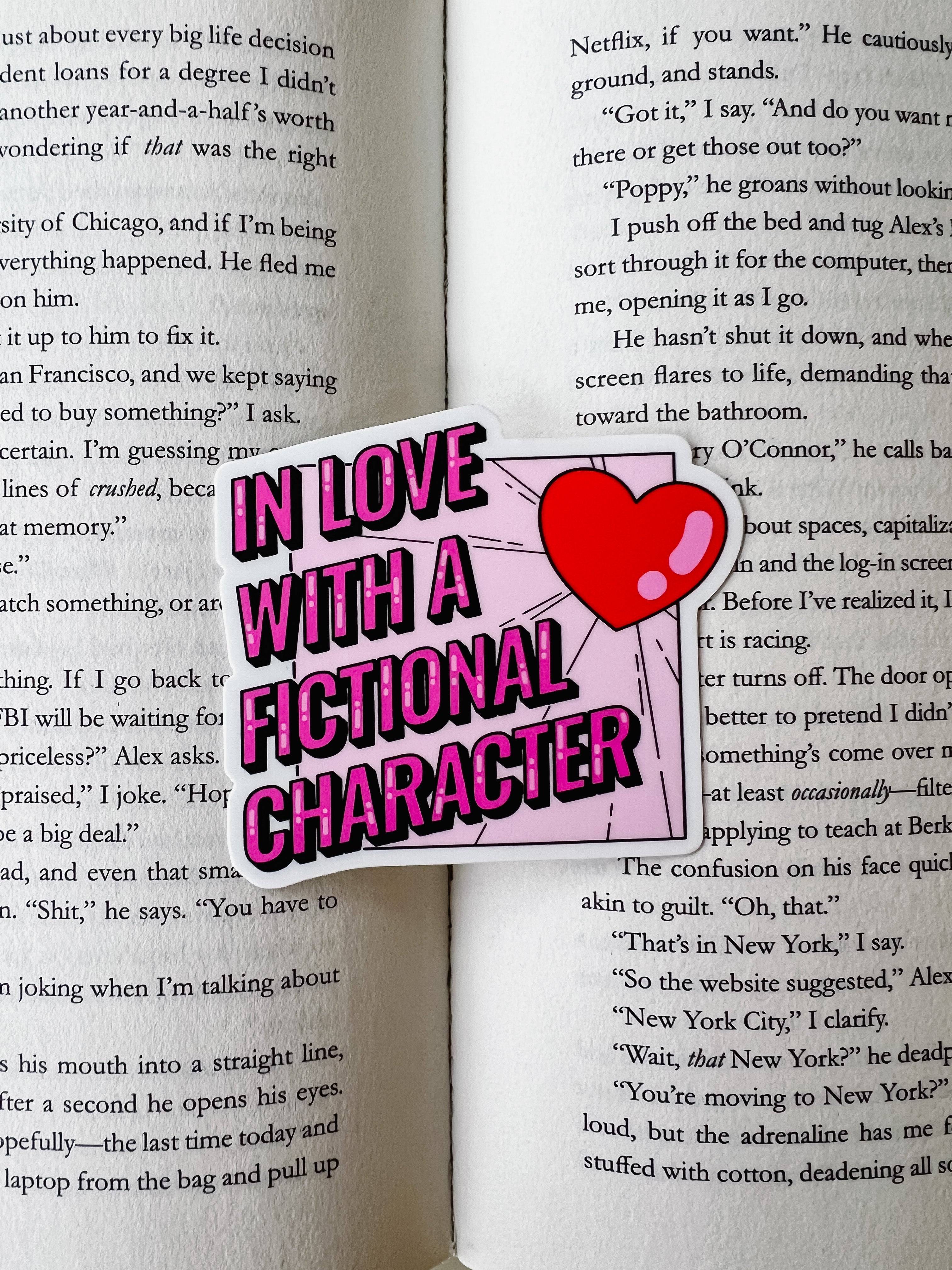 In Love with a Fictional Character Sticker