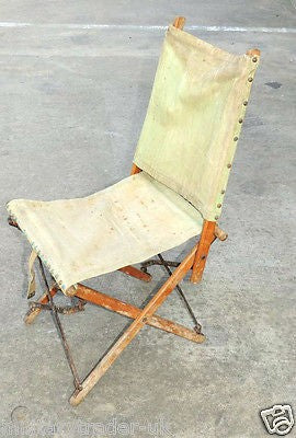 WW2 BRITISH ARMY FOLDING CANVAS FIELD CHAIR