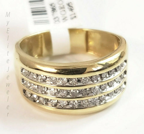 White 10K Gold & Diamond Wedding Ring Band Diamond Cut Men's Ring 0.25 CT