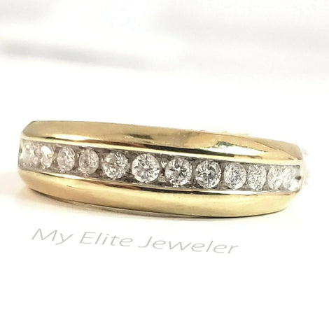 Men 10k Yellow Gold Engagement Wedding Ring Band REAL1/4CT Diamond 