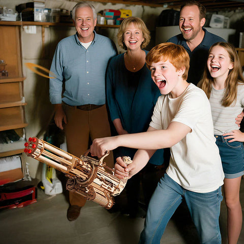 DIY Rotating Barrel Toy Machine Gun - Brain Spice