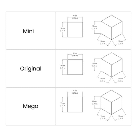 The MEGA - Original CMY Cube - Size Guide - Brain Spice