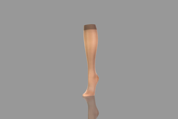 Compression Socks For After Surgery - Beige With Charcoal Background