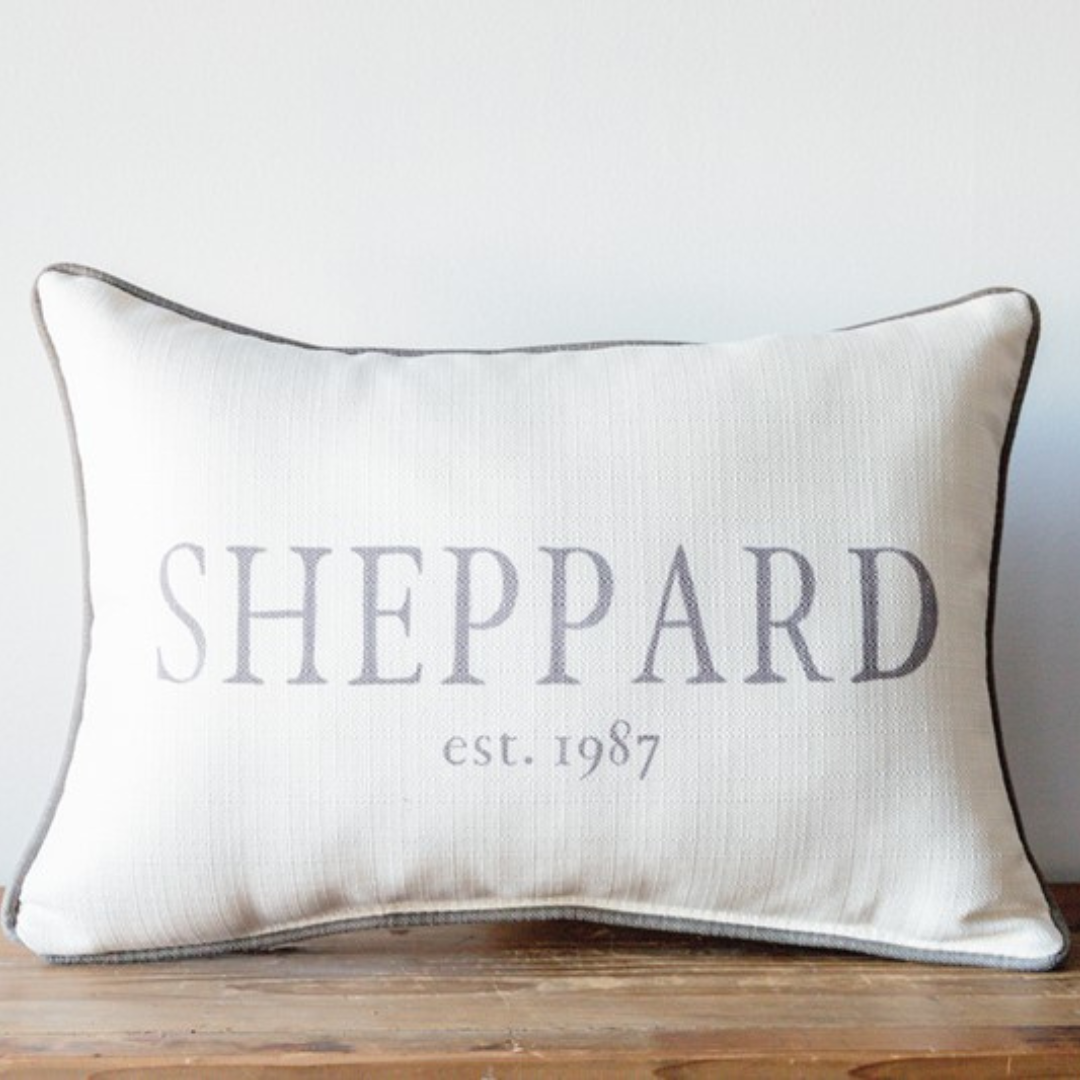 LC Last Name Pillow