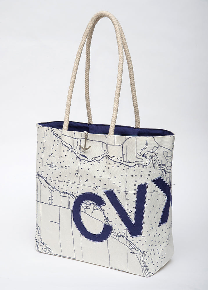 Charlevoix Sail Bag Tote - Navy