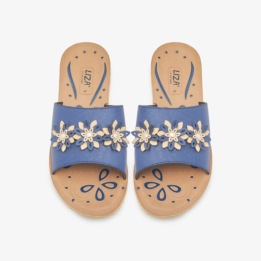 Buy BLUE Flower Chappals for Women – Soloto