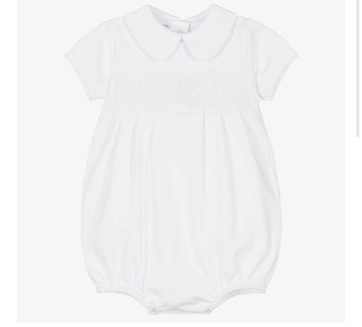 Magnolia Baby White Smocked Blessed Bubble – HoneySuckle Childrens Boutique