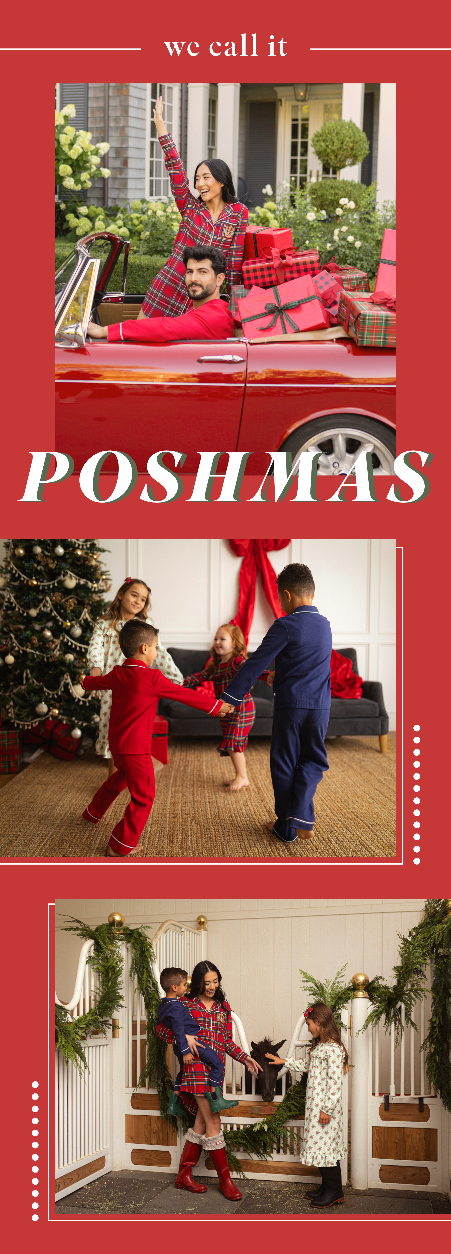 Family celebrating Christmas with gifts, decorations, and pets.