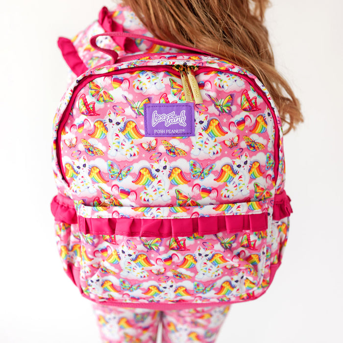 Evil Eye Pink Girls Ruffled Backpack