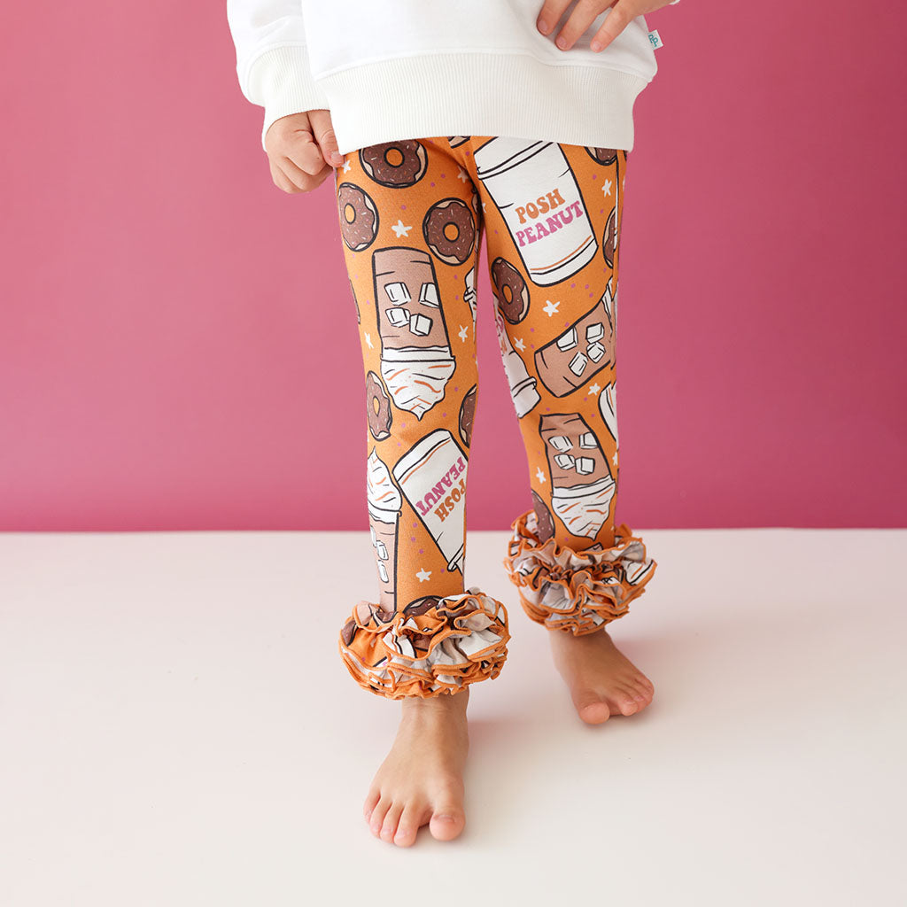 Image of Coffee & Donuts Ruffled Leggings