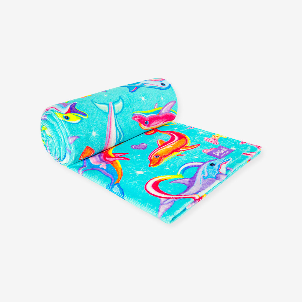 Image of [Pre-Order] Lisa Frank® Dancing Dolphins™ Beach Towel