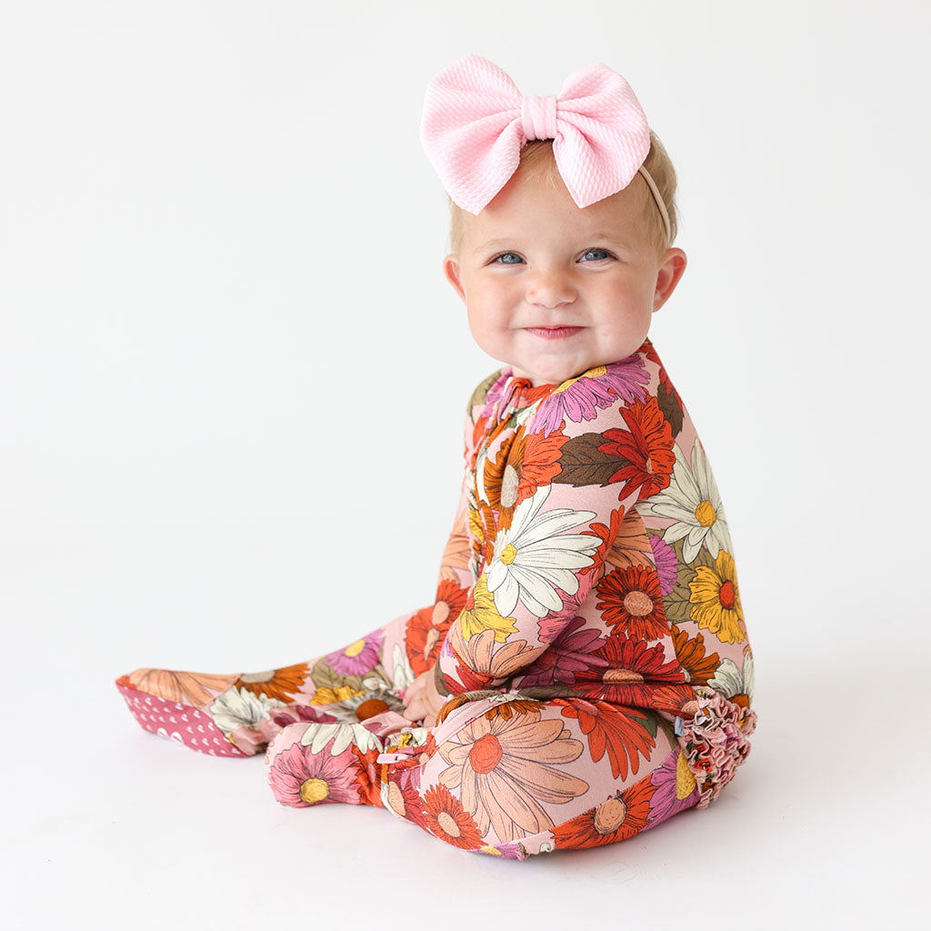 Image of Della Footie Ruffled Zippered One Piece