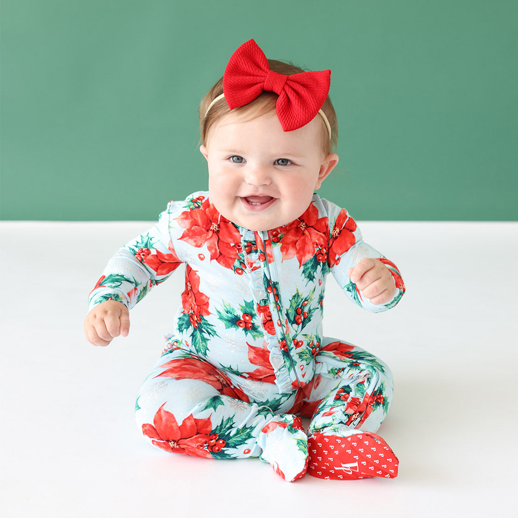 Image of Winter Lily Footie Ruffled Zippered One Piece