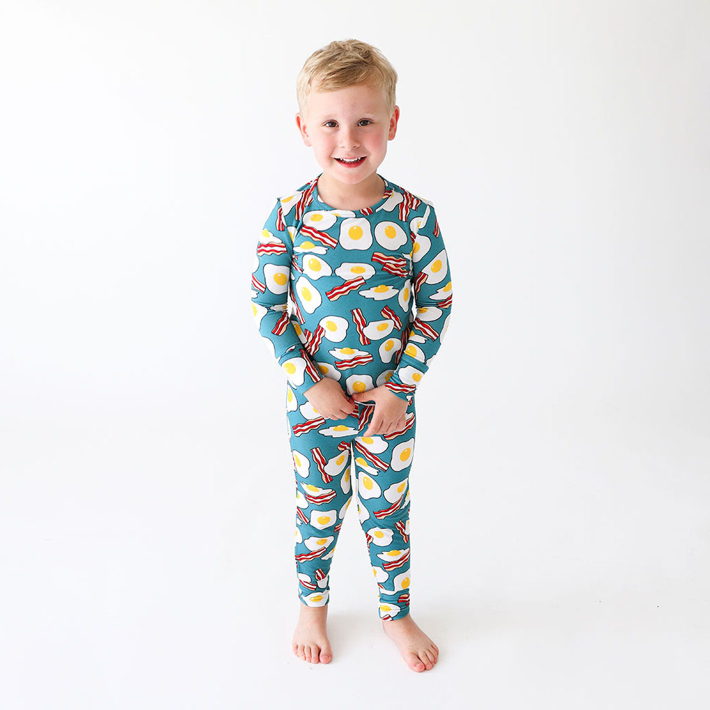 Image of Bacon and Eggs Long Sleeve Pajamas