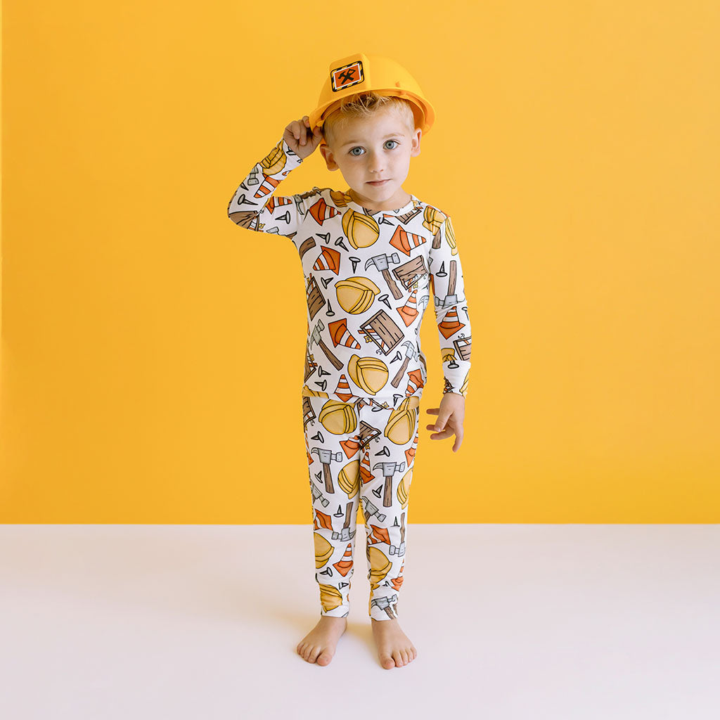 Image of Construction Time Long Sleeve Pajamas