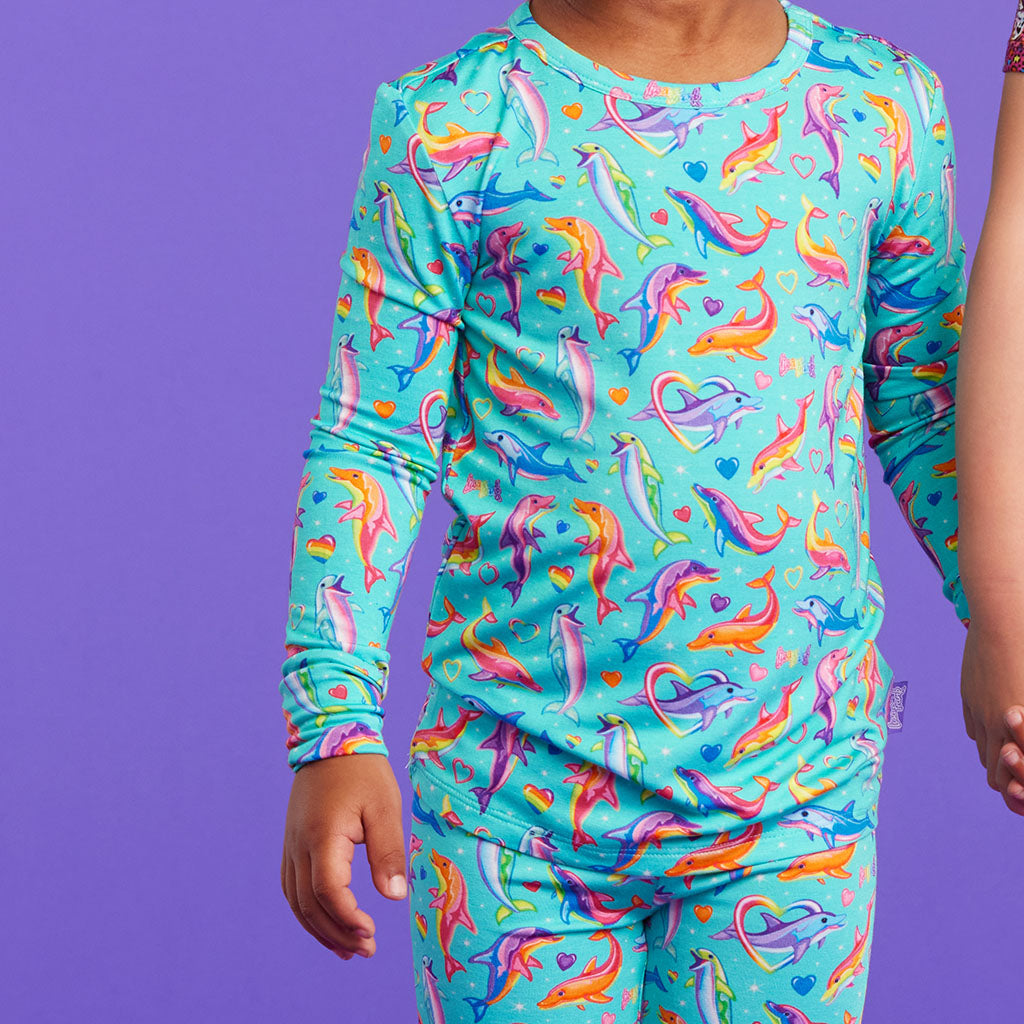 Image of [Pre-Order] Lisa Frank® Dancing Dolphins™ Long Sleeve Pajamas