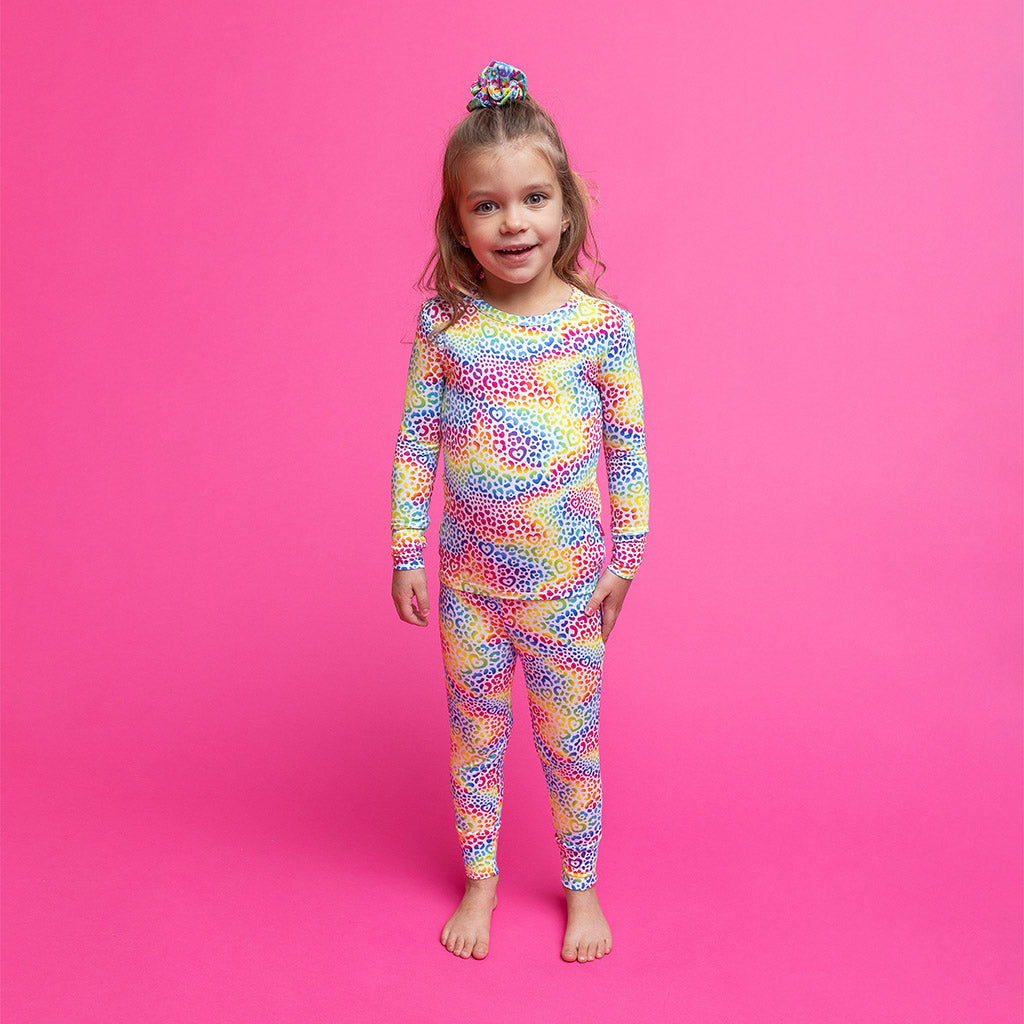 Image of Lisa Frank® I Love Rainbow Leopard Long Sleeve Pajamas