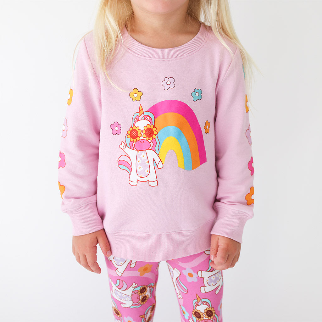 Image of Unicorn Vibes Fleece Pullover Sweatshirt