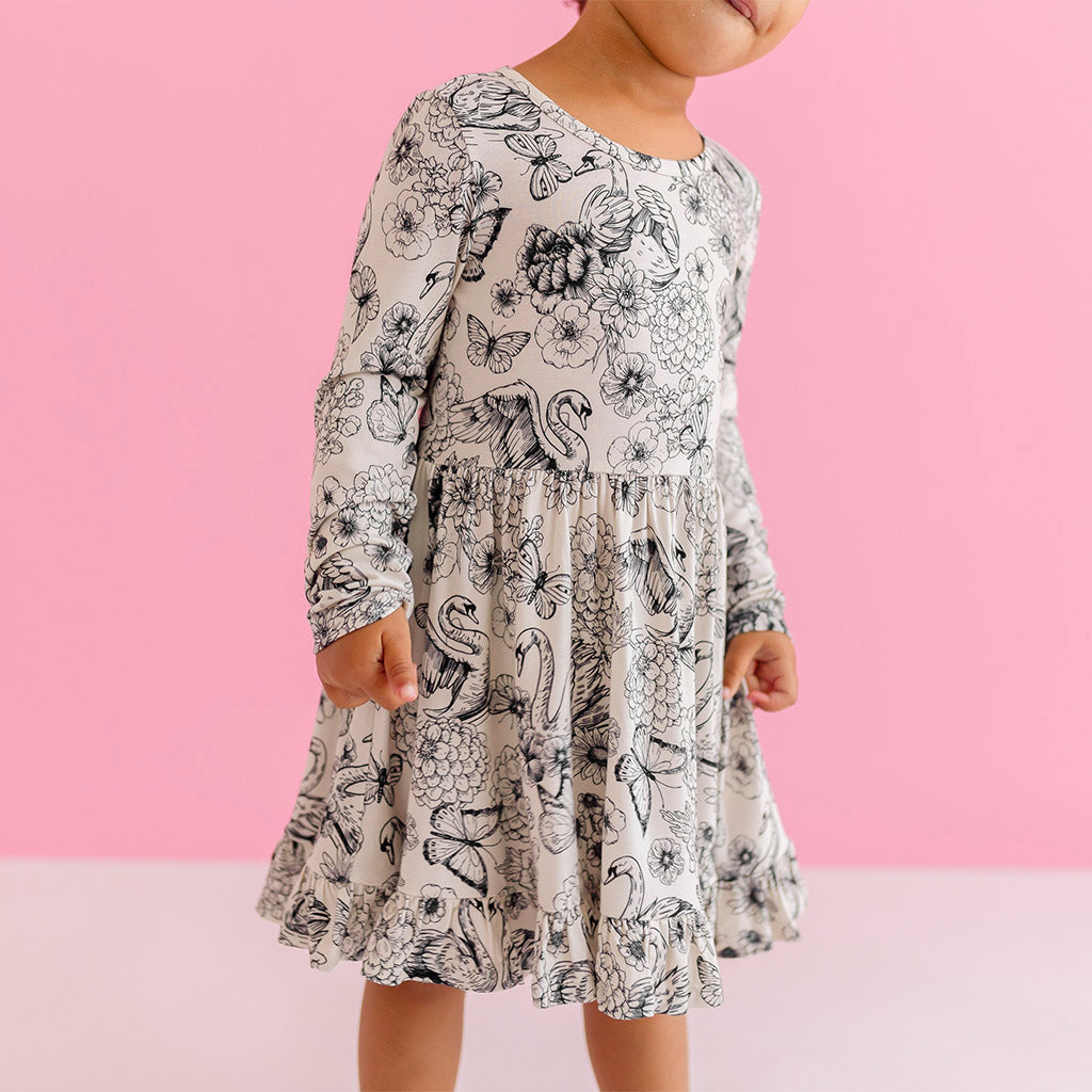 Image of Junie Long Sleeve Ruffled Twirl Dress