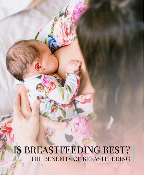 woman breastfeeding baby girl, wearing Posh Peanut