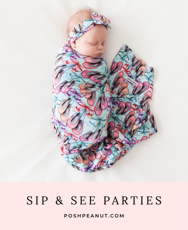 Swaddled sleeping baby at sip and see