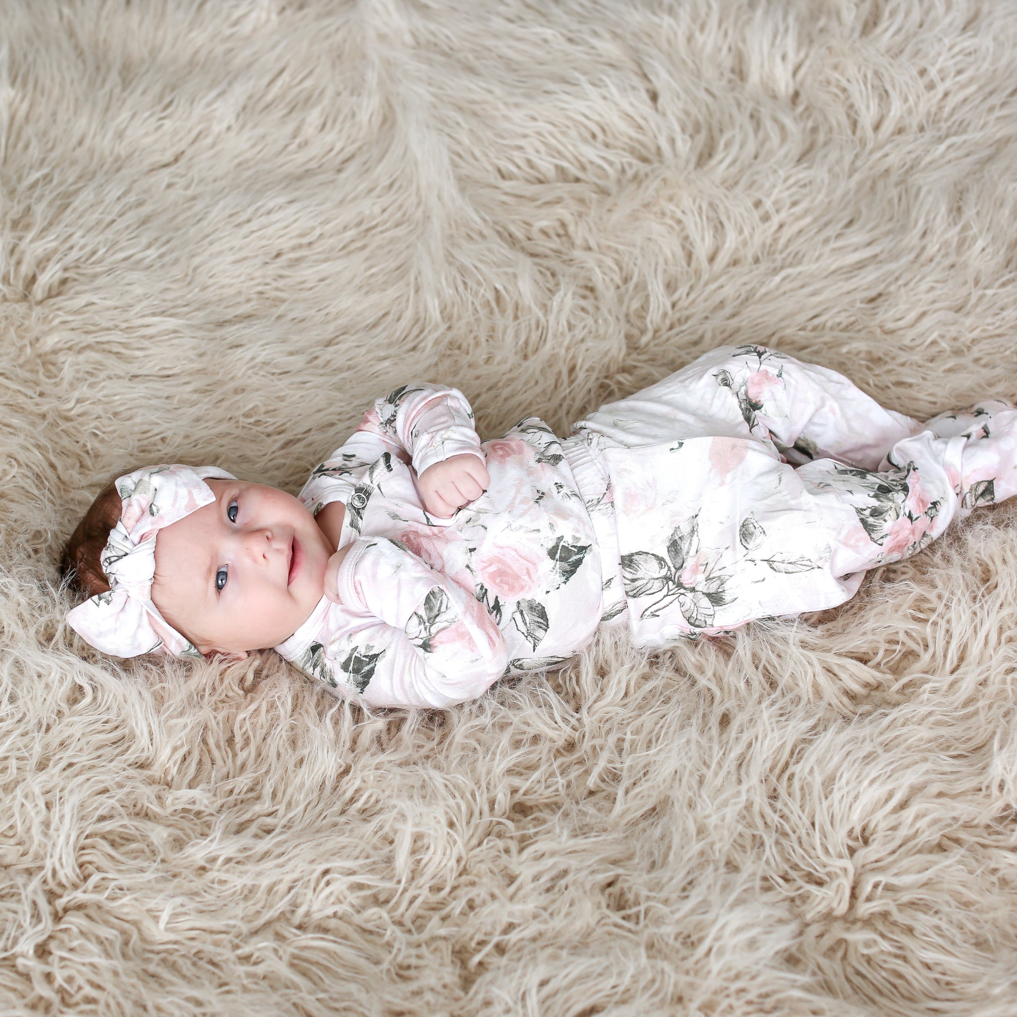 Vintage Pink Rose Kimono Set