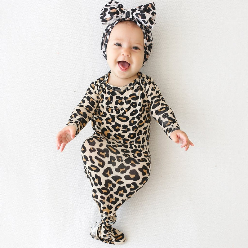 leopard baby gown