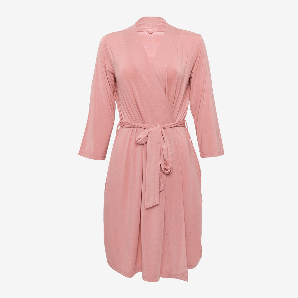 Solids Pink Women's Maternity Robe | Dusty Rose – poshpeanut.com