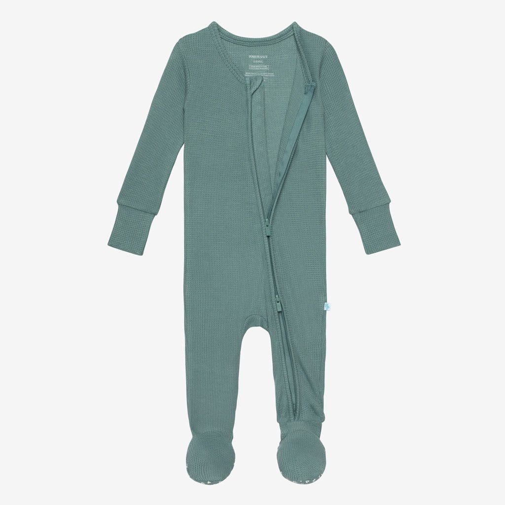 Arctic Waffle Footie Zippered One Piece