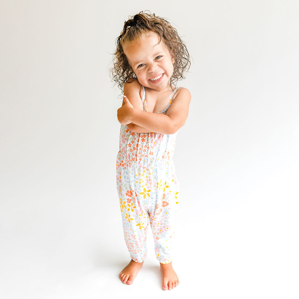 Image of Zenni Sleeveless Smocked Jumpsuit