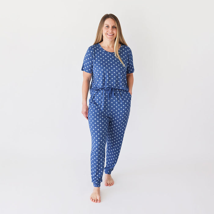 Sailboats Blue Short Sleeve Women's Pajamas