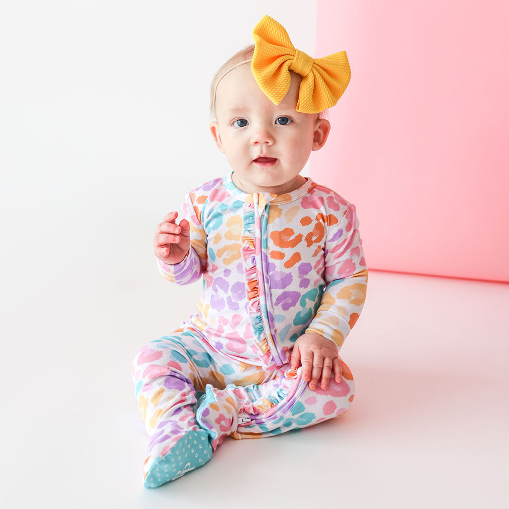 Image of Mina Footie Ruffled Zippered One Piece