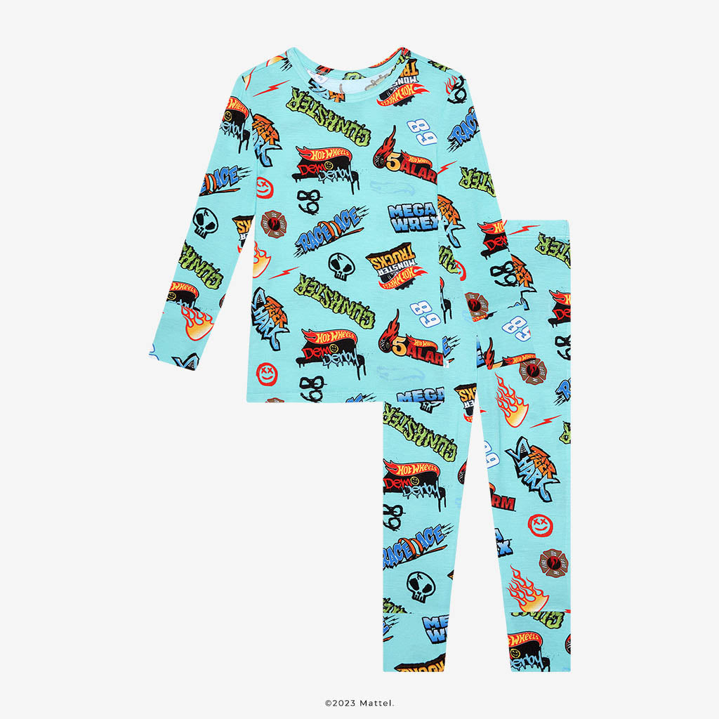 Cars Blue Long Sleeve Toddler Pajamas | Hot Wheels™ x Posh Peanut ...