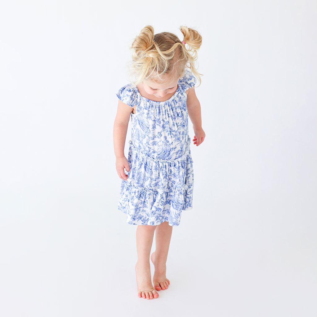 Image of Briar Flutter Sleeve Tiered Dress