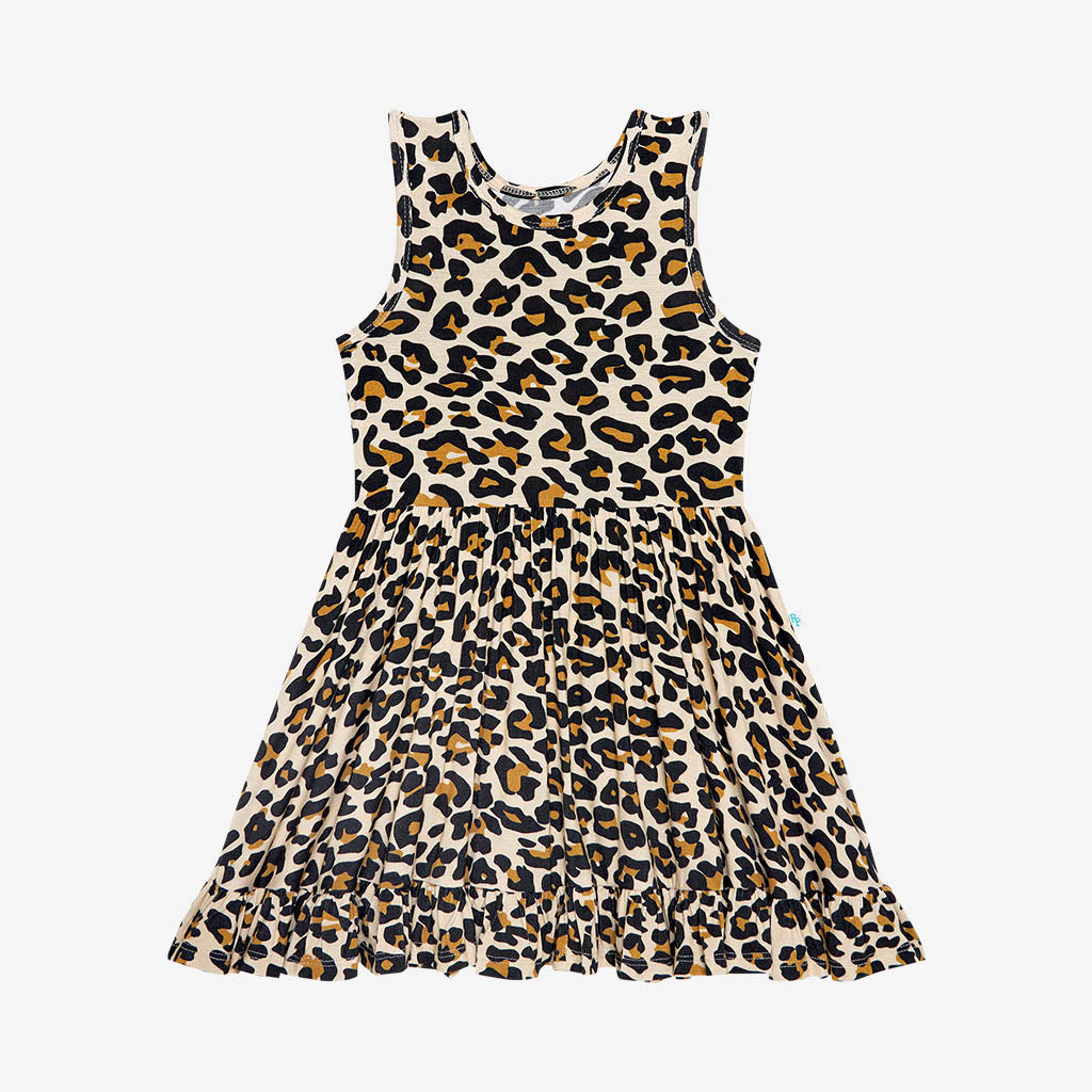 Leopard Brown Racerback Girl Twirl Dress | Lana Leopard Tan ...